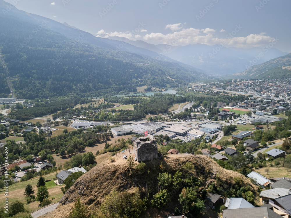 Fototapeta premium tour du chatelard, bourg saint maurice, french alps, france