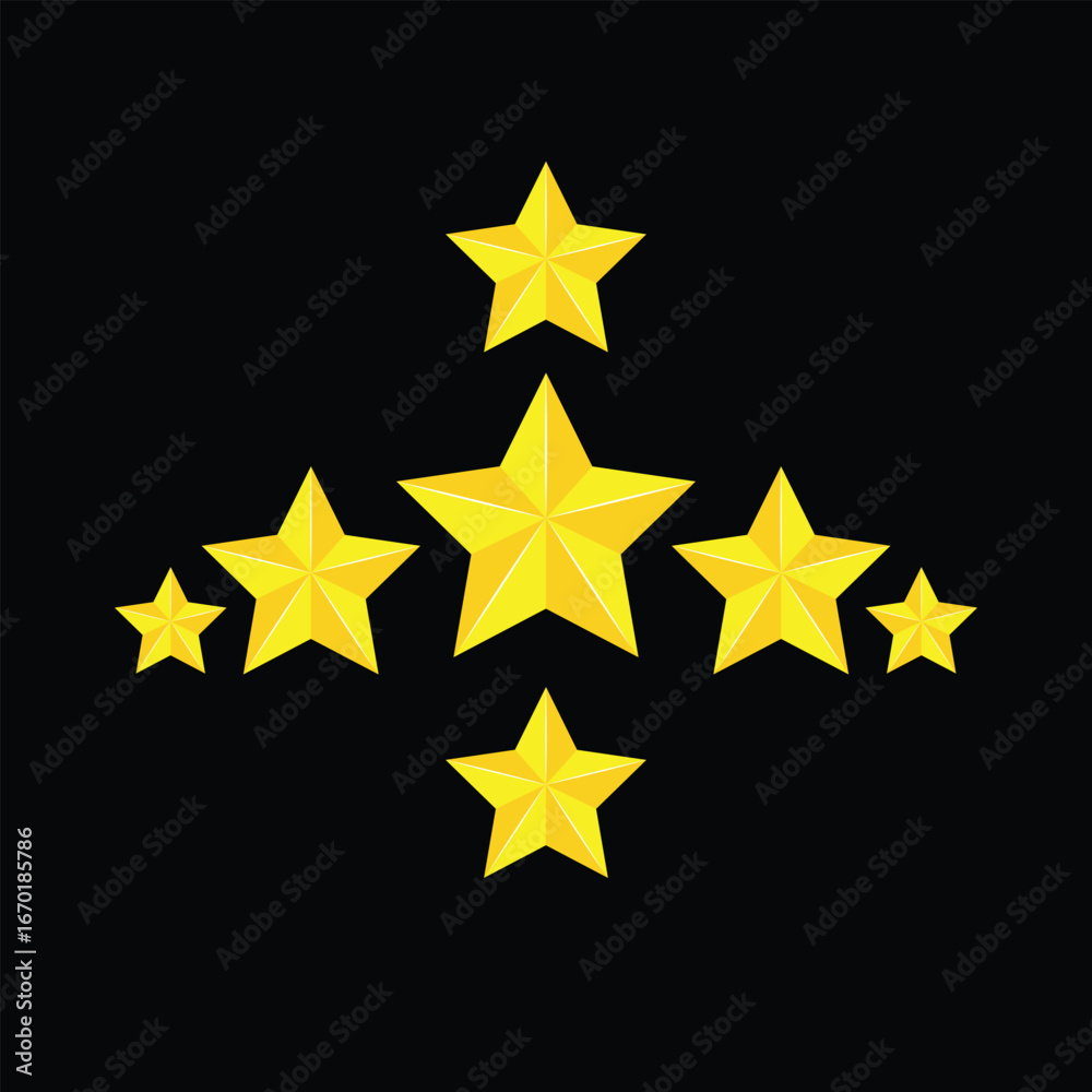 Fototapeta premium Golden 3D Star Icon Isolated on White Background