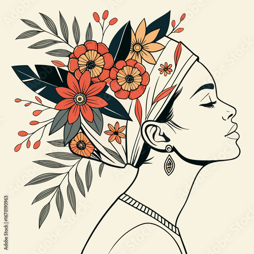 girl with flowers
