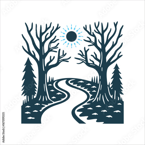 Serpentine Path Through Forest, Esoteric Symbolism Sabbatic Craft Cultus Sabbati Esoteric witchcraft Andrew Chumbley A crooked path serpentin