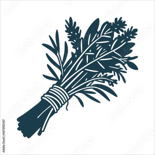 Sacred Herb Bundle Illustration: Wortcunning Wortcunning A bundle of sacred herbs mugwort yarrow vervain