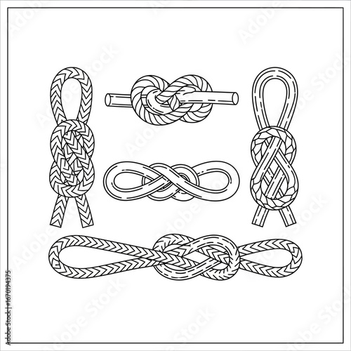 rope knots nautical themed guide for tying diverse knot styles perfect for tutorials demonstrating sailing climbing and crafting techniques.