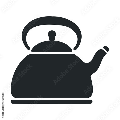 Silhouette of a classic kettle with handle and spout