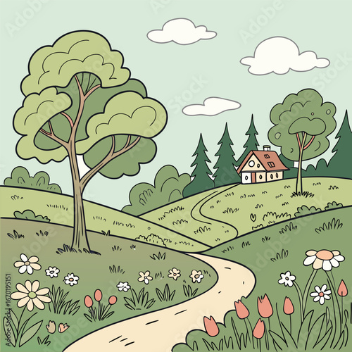 Natural Village scenary