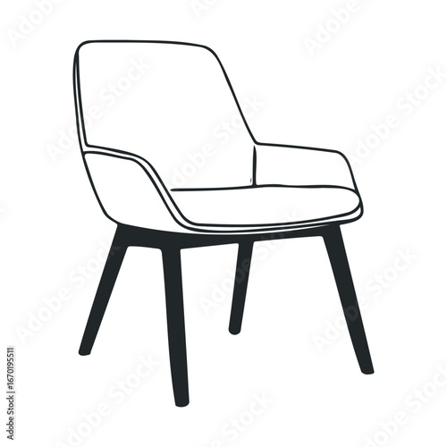 Minimalist modern armchair: stylish furniture design for contemporary interiors