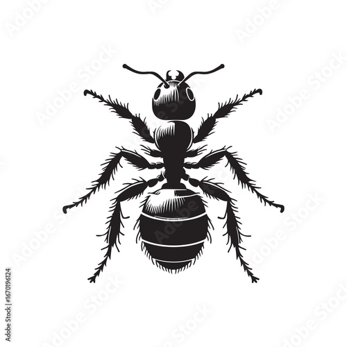 Worker Ant Vector Silhouette, Nature Graphic
