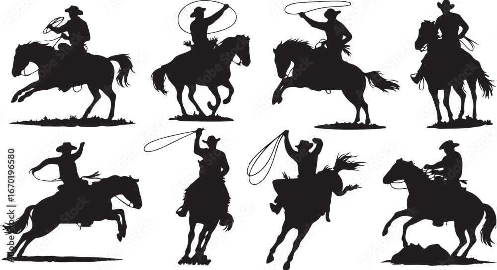Naklejka premium Cowboys silhouette
