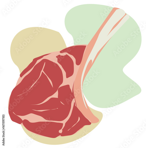 Steak. Lamb rib vector. meat ribs. Tomahawk steak glyph icon. Butchers meat