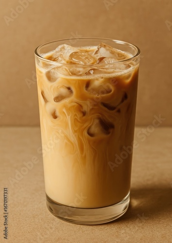 Refreshing iced coffee beverage.