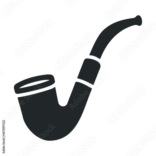 Classic wooden smoking pipe with bent stem and bowl