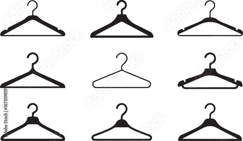 Different clothes hanger silhouette collection