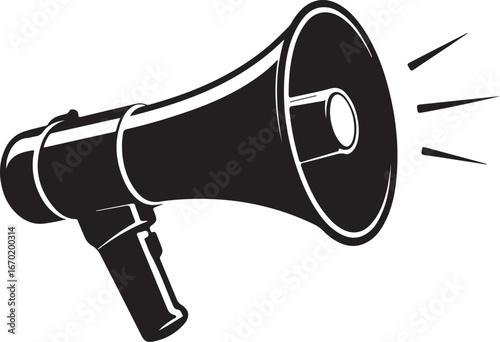 Electric megaphone with sound or marketing advertising flat vector icon for apps and websites