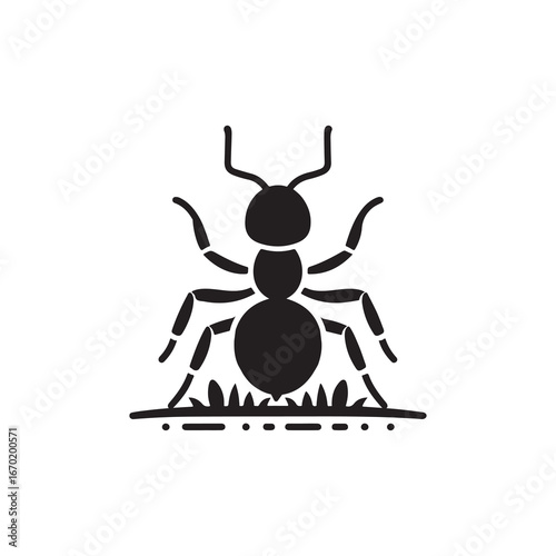 Worker Ant Vector Silhouette, Nature Graphic