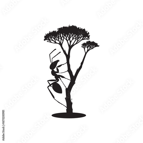 Worker Ant Vector Silhouette, Nature Graphic