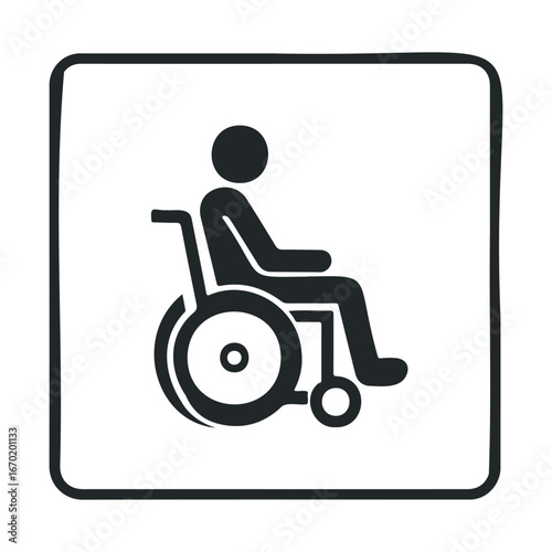 Universal wheelchair accessibility icon symbol signage