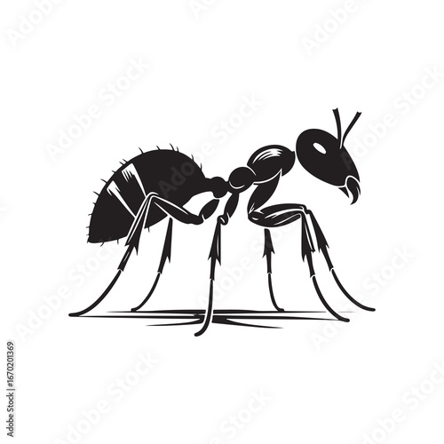 Worker Ant Vector Silhouette, Nature Graphic
