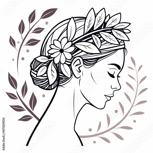 woman with flowers