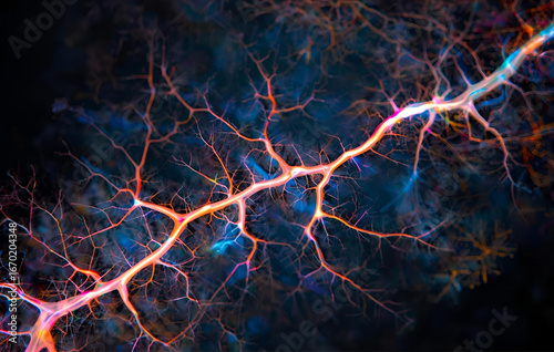 Marble veins replaced with glowing rainbow fibers. 