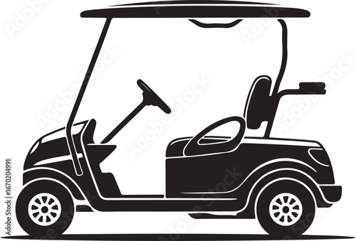 black golf cart side view clip art preview