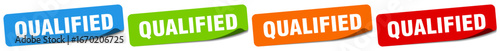 qualified sticker. qualified sticker set on white background