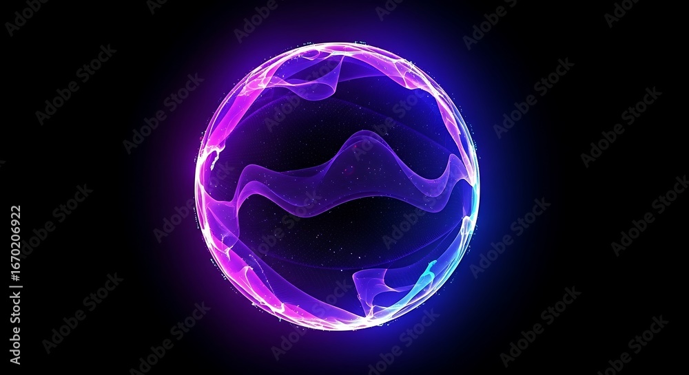 Fototapeta premium Exploring the Mesmerizing Aurora Effects on a Digital Sphere Concept Art Inspiration