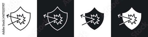 Protection from attack icons graphic vectors