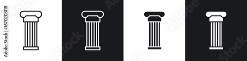 Pillar icons graphic vectors