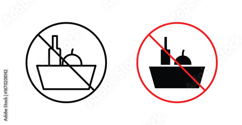 Picnics are prohibited signs graphic vectors