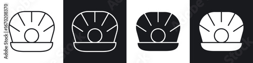 Pearl in the open shell icons graphic vectors