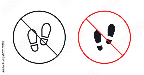 No foot print sign graphic vectors