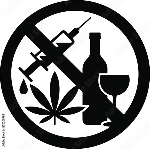 No drugs and alcohol sign