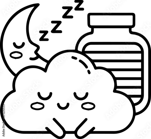 Sweet Dreams  A Cloud's Peaceful Nighttime Sleep with Moon and Supplement