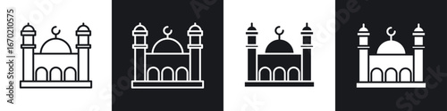 Mosque icons graphic vectors