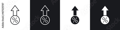 Interest growth icons graphic vectors