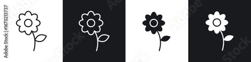 Flower icons graphic vectors