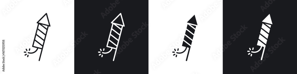 Fototapeta premium Fireworks rocket signs graphic vectors