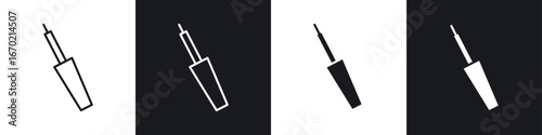Eyeliner brush icons graphic vectors
