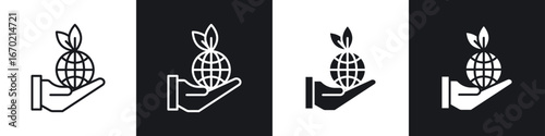 Environment protection icons graphic vectors