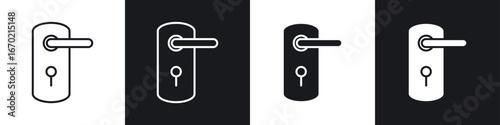 Door handle icons graphic vectors