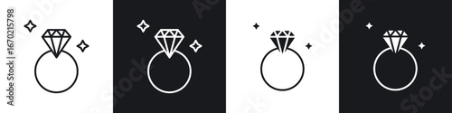 Diamond ring icons graphic vectors