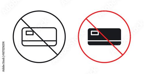 Credit card with prohibition signs graphic vectors