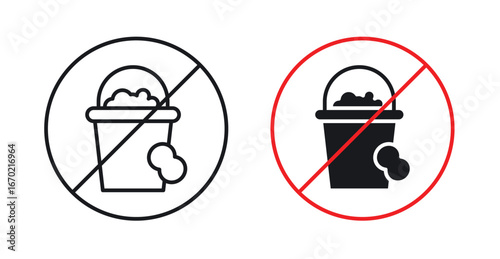Cleaning bucket with sponge signs graphic vectors
