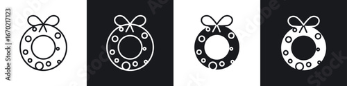 Christmas wreath icons graphic vectors
