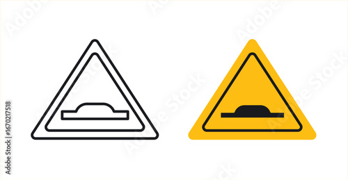 Caution speed Ramps signs graphic vectors
