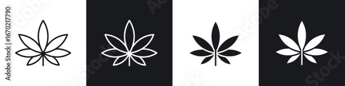 Cannabis leaf icons graphic vectors