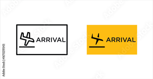 Airport arrival signs graphic vectors