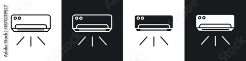 Air conditioner icons graphic vectors