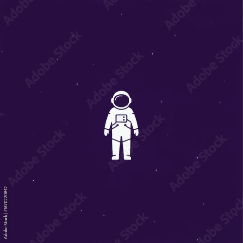 Minimalist Astronaut Floating in the Vastness of Deep Space