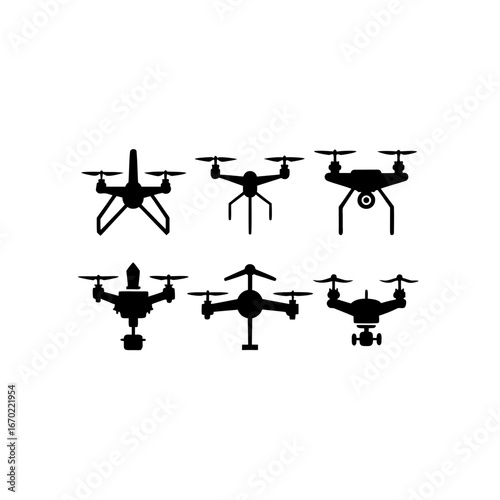 6 different ecological smart release drone silhoue