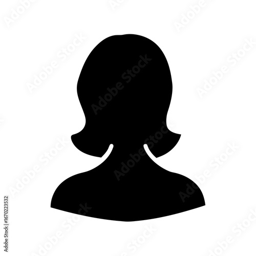 Silhouette of a Woman's Head and Shoulders with a Bob Haircut